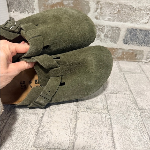 Birkenstock New w/o Box Boston Modern Suede Leather Thyme 40-9 - Picture 4 of 12